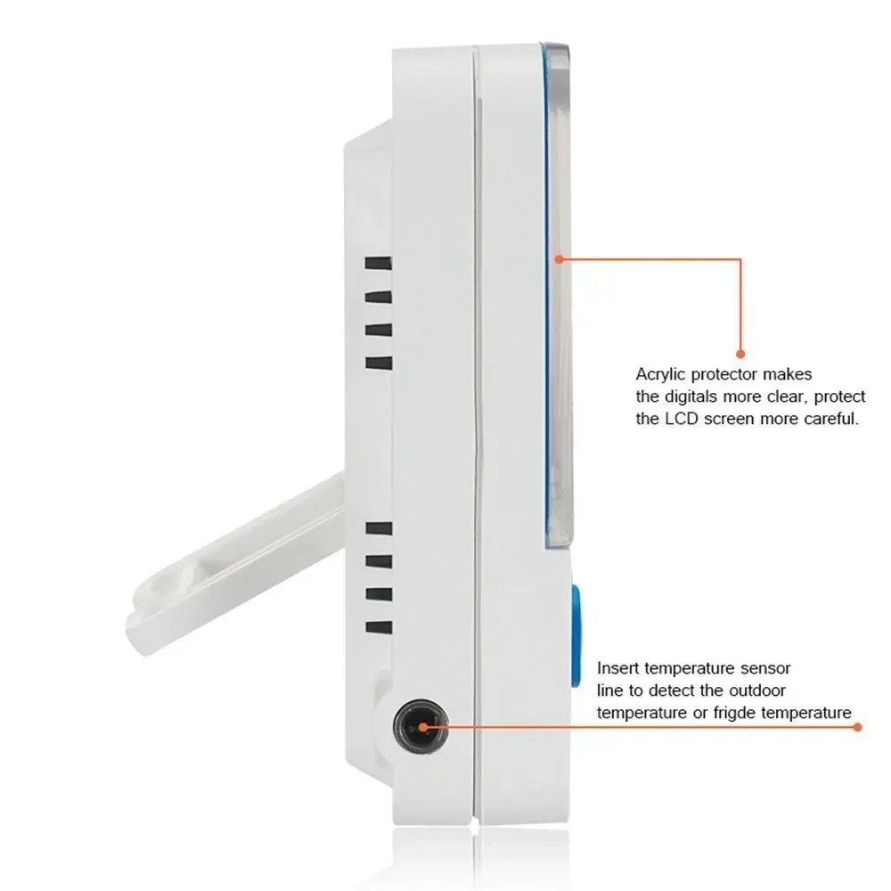 Digital Fridge Freezer Thermometer With Temperature Warning Alarm Max Min ℃/℉