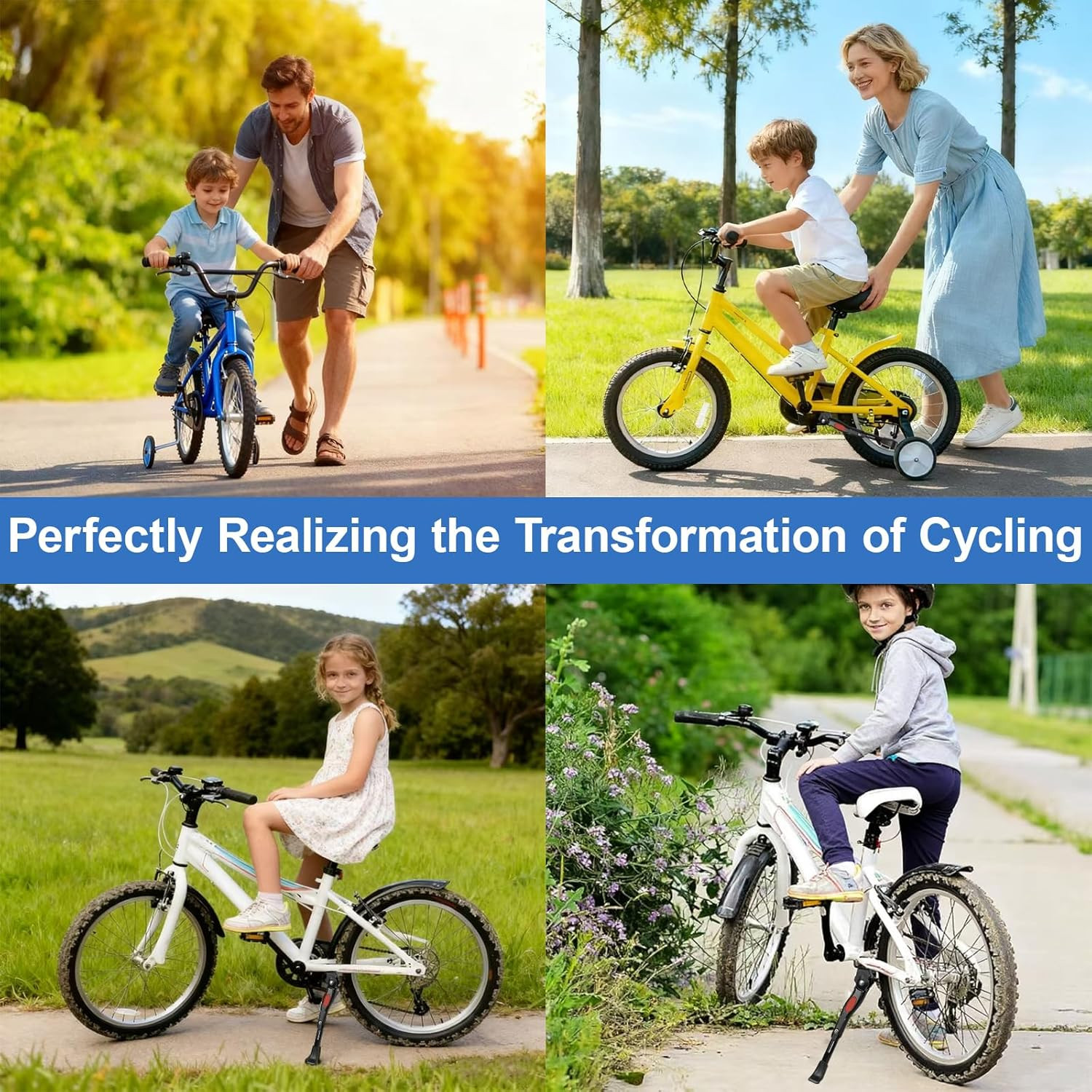 Kickstand for Kids Bike, Adjustable Premium Bike Kickstand for 16 18 20 Inch Whe