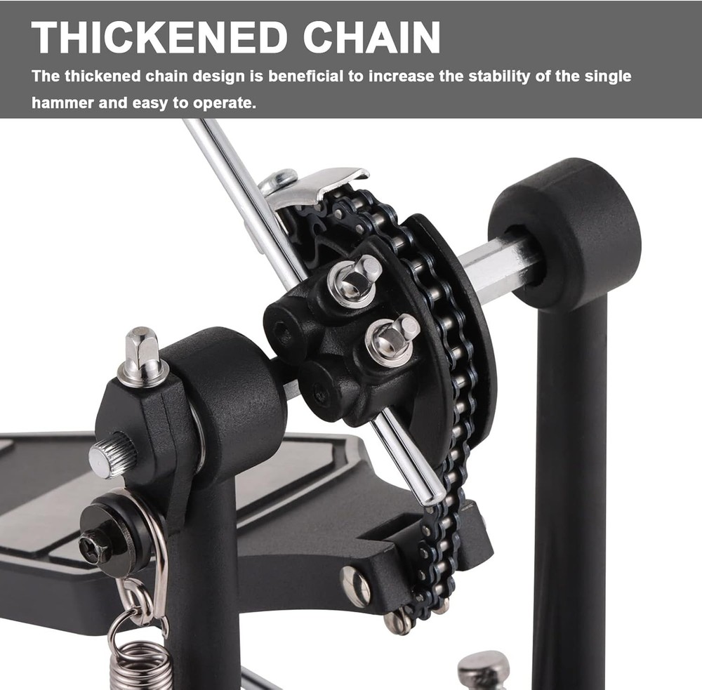 Double Chain Drum Pedal: Customizable Tension & High-Density Felt Hammer