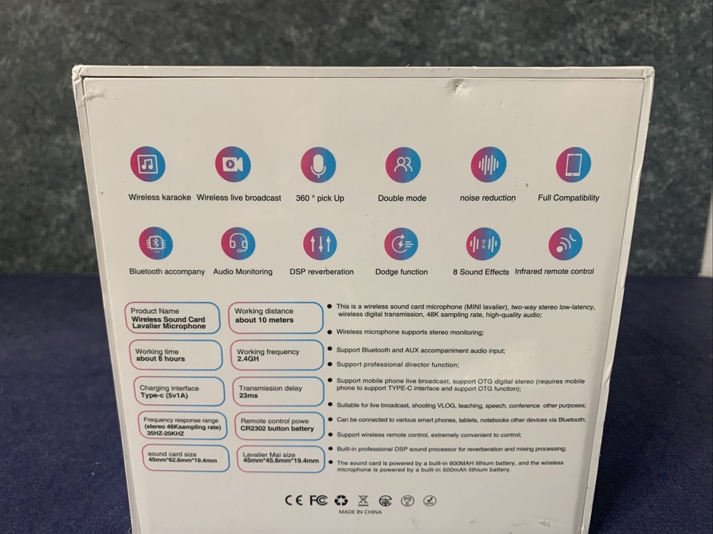 YENDILI Wireless Lavalier Microphone for iPhone Android 2.4G Mini Lapel Mic