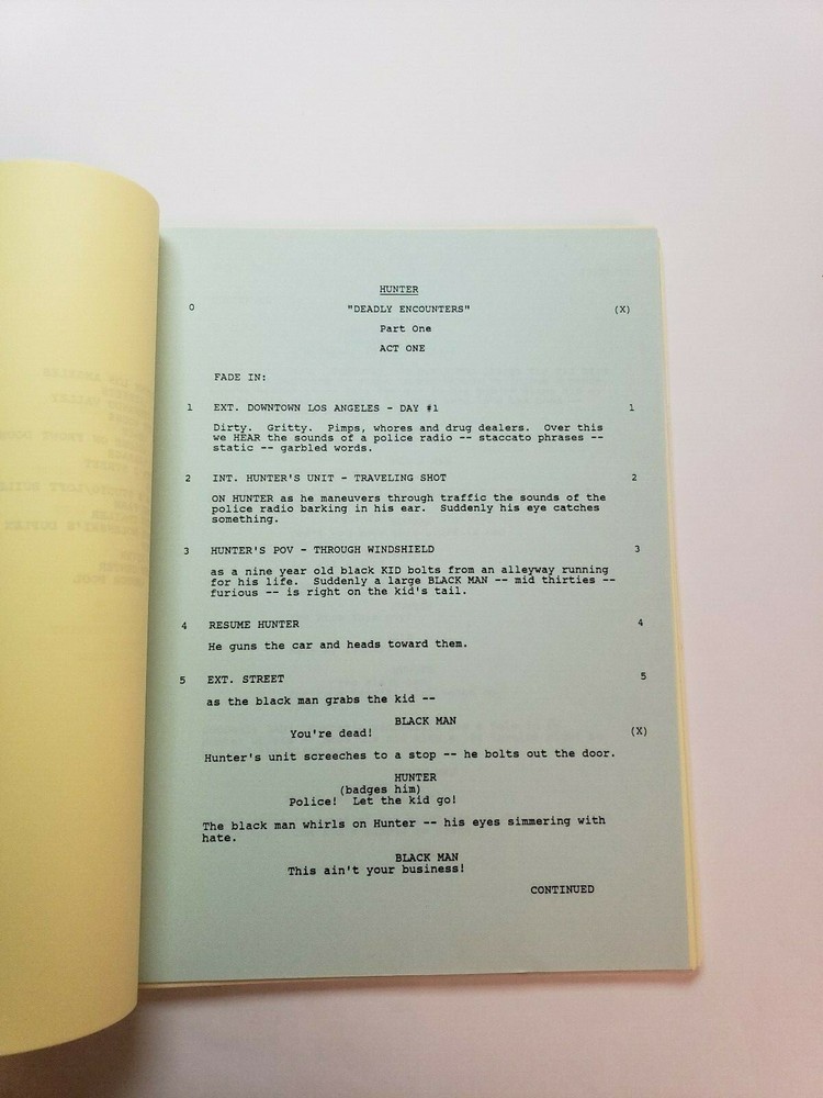 HUNTER / Mark Lisson 1990 TV Script, Fred Dryer "Deadly Encounters: Part 1"