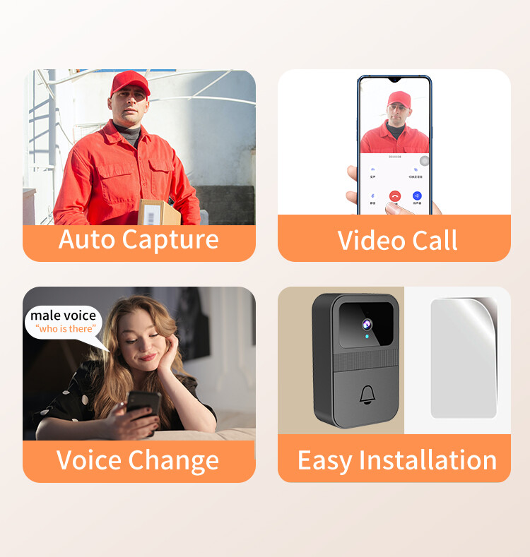 Wireless Security Smart Night Vision Doorbell Intercom Video Camera Door Chime
