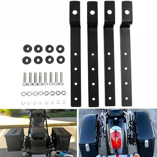 TDZ Adjustable Universal Hard Saddle Bag Mounting Bracket Kit for Motorcycle