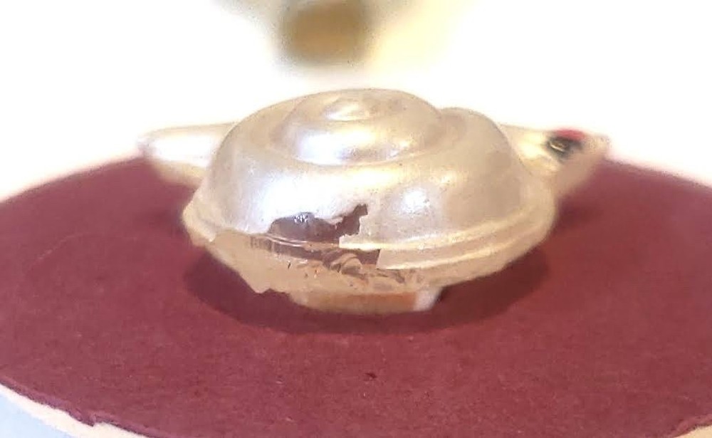 Pearlized Snail Glass Realistic Vintage Button