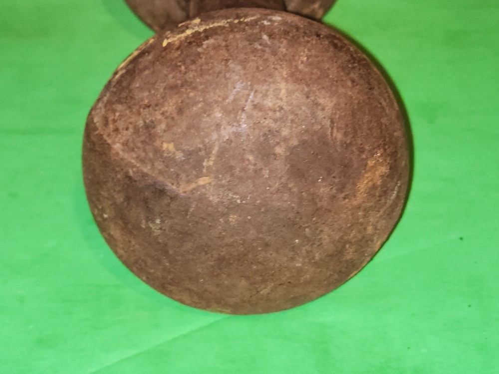 Antique One Piece Solid Cast Iron Dumbbell 7lb 9oz Nice Rust Patina