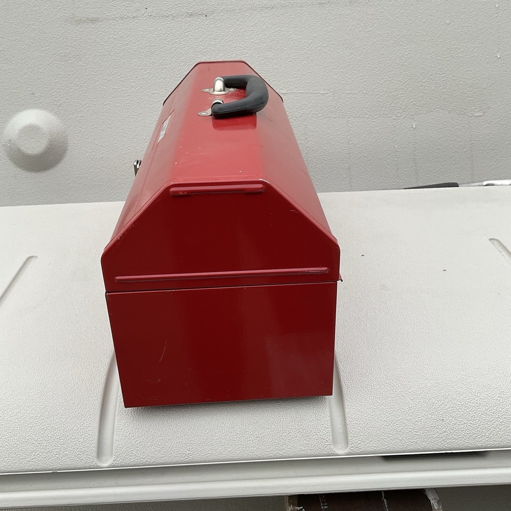 Vintage Craftsman Metal Tool Box - Red With Handle