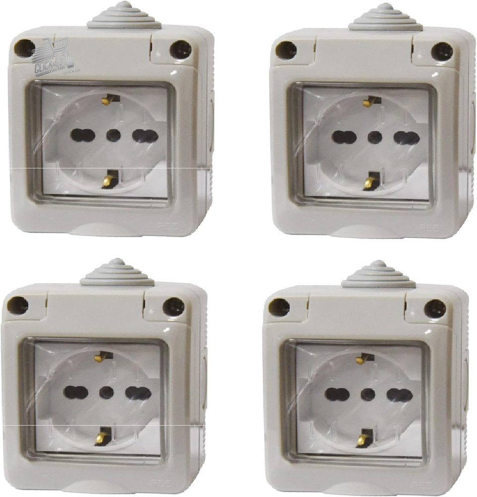4 IP55 cassette kit 2 modules with Schuko P40 socket universal external wall box
