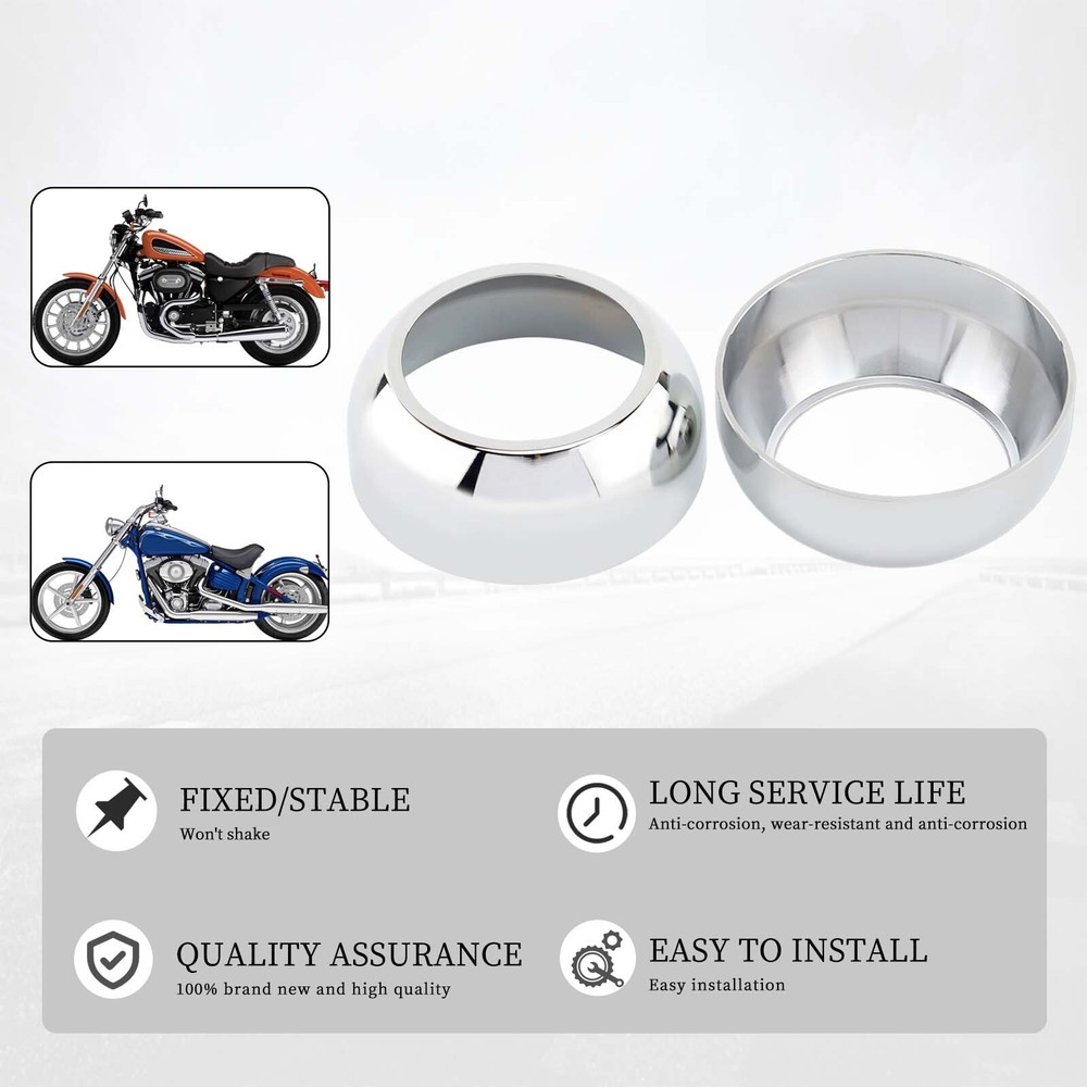 41mm Chrome Front Fork Boot Cap Covers Custom For Harley Softail FXWG FXDWG FXST