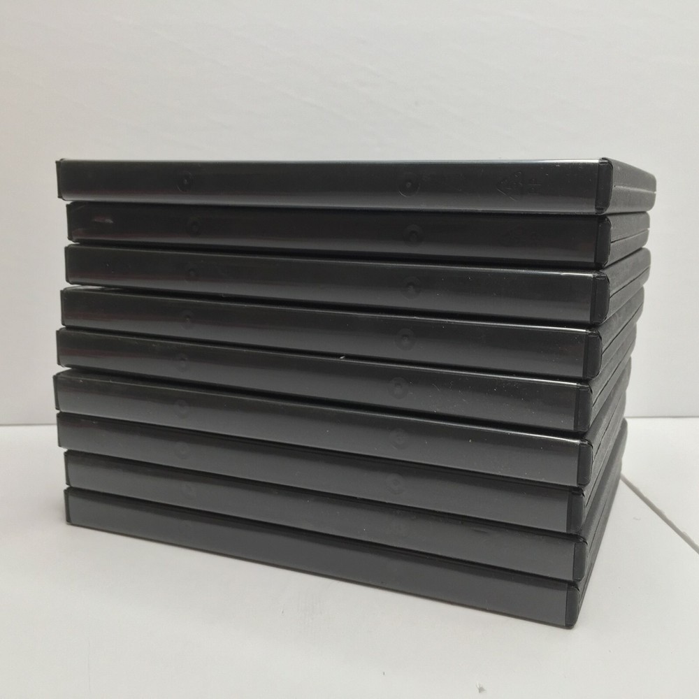 DVD Shell Cases Blank Black Empty Storage Organize Replacement Set Of 9
