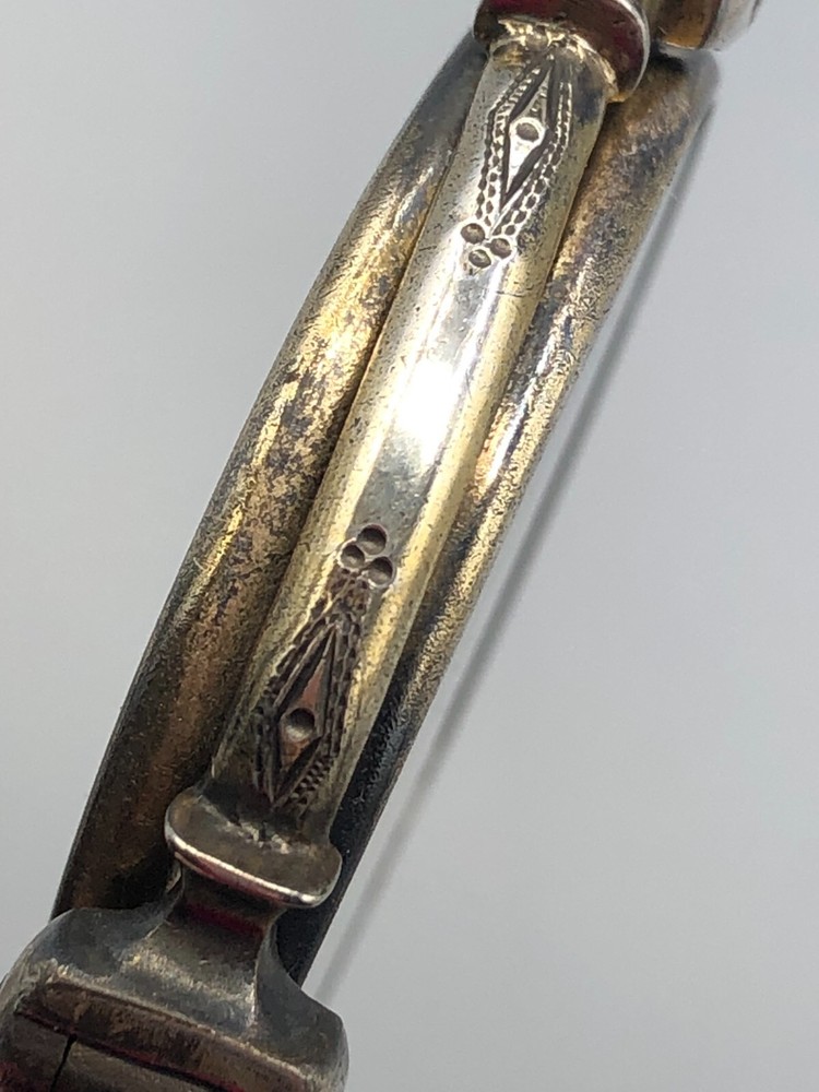 Antique Lorgnette Opera folding Spectacles 7.75", Silver plated handle