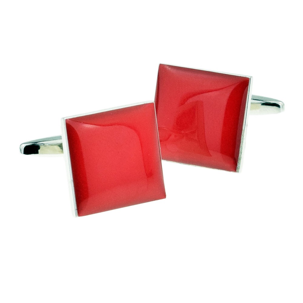 Plain Red Square Cufflinks in Cufflink Box - X2SSRCPLAIN