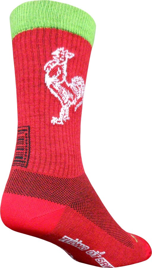 SockGuy Sriracha Wool Socks - 8 inch, Red, Small/Medium