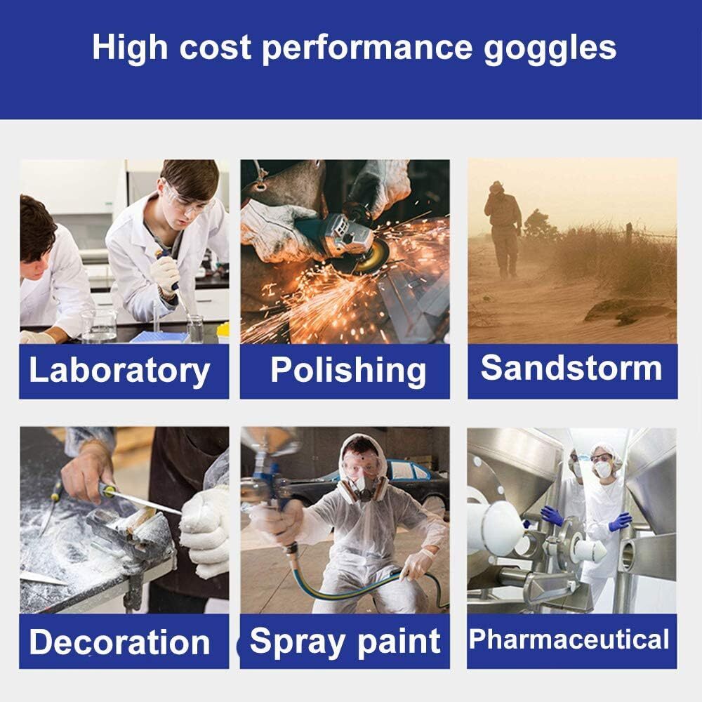 2-Pack Safety Goggles Anti-Fog Lab Protective Glasses Clear Lens Eye Protection