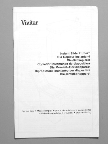 Vivitar Instant Slide Printer Instruction Manual multi-language