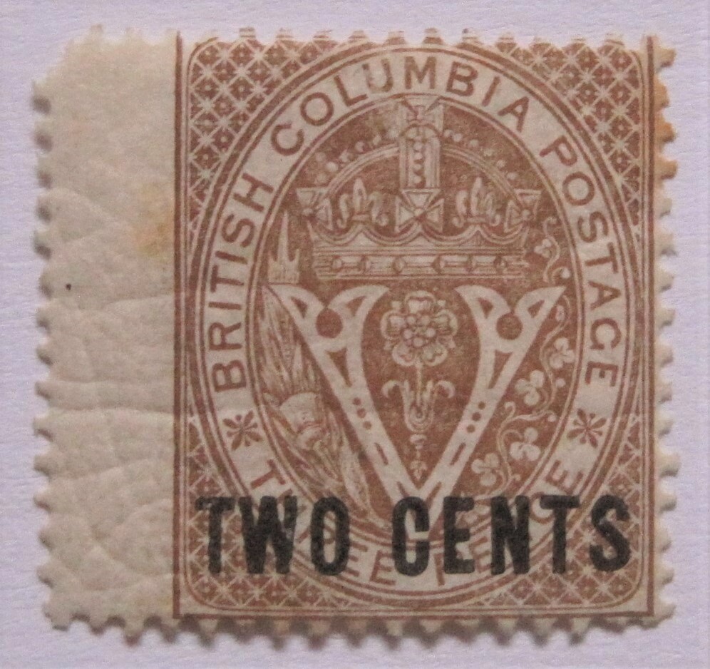 Mint 1867 Canada British Columbia #8 Wing Margin MH OG