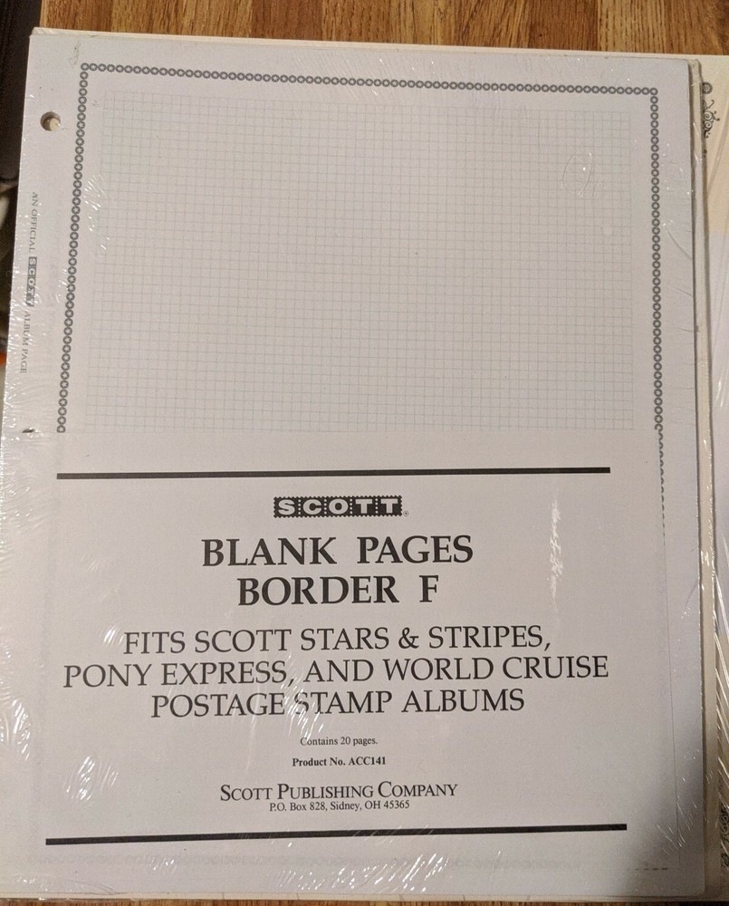 New Scott Blank Pages Border F Fits Scott Stars & Stripes, Pony Express, & World