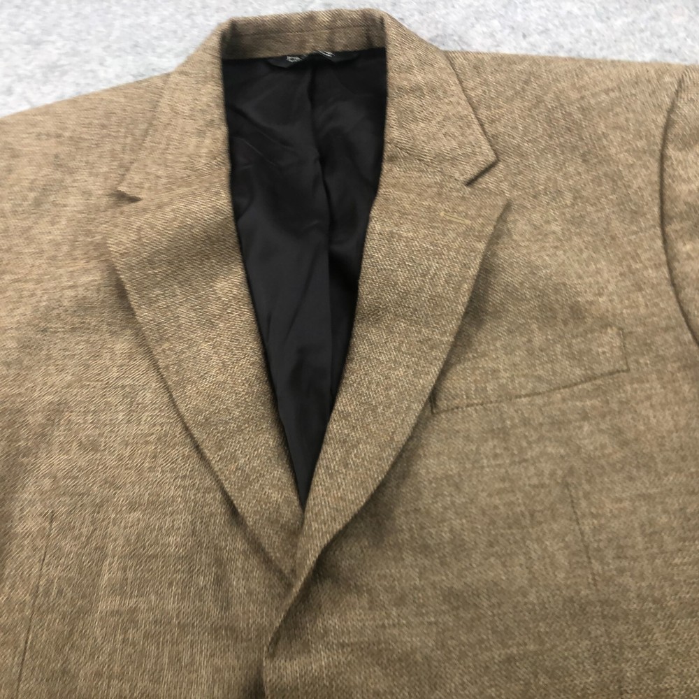 Jos A Bank Blazer Mens 44R Brown Solid Wool Three Button
