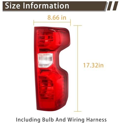 Tail Light Assembly Compatible With 2019-2024 Right Passenger Side Halogen Type