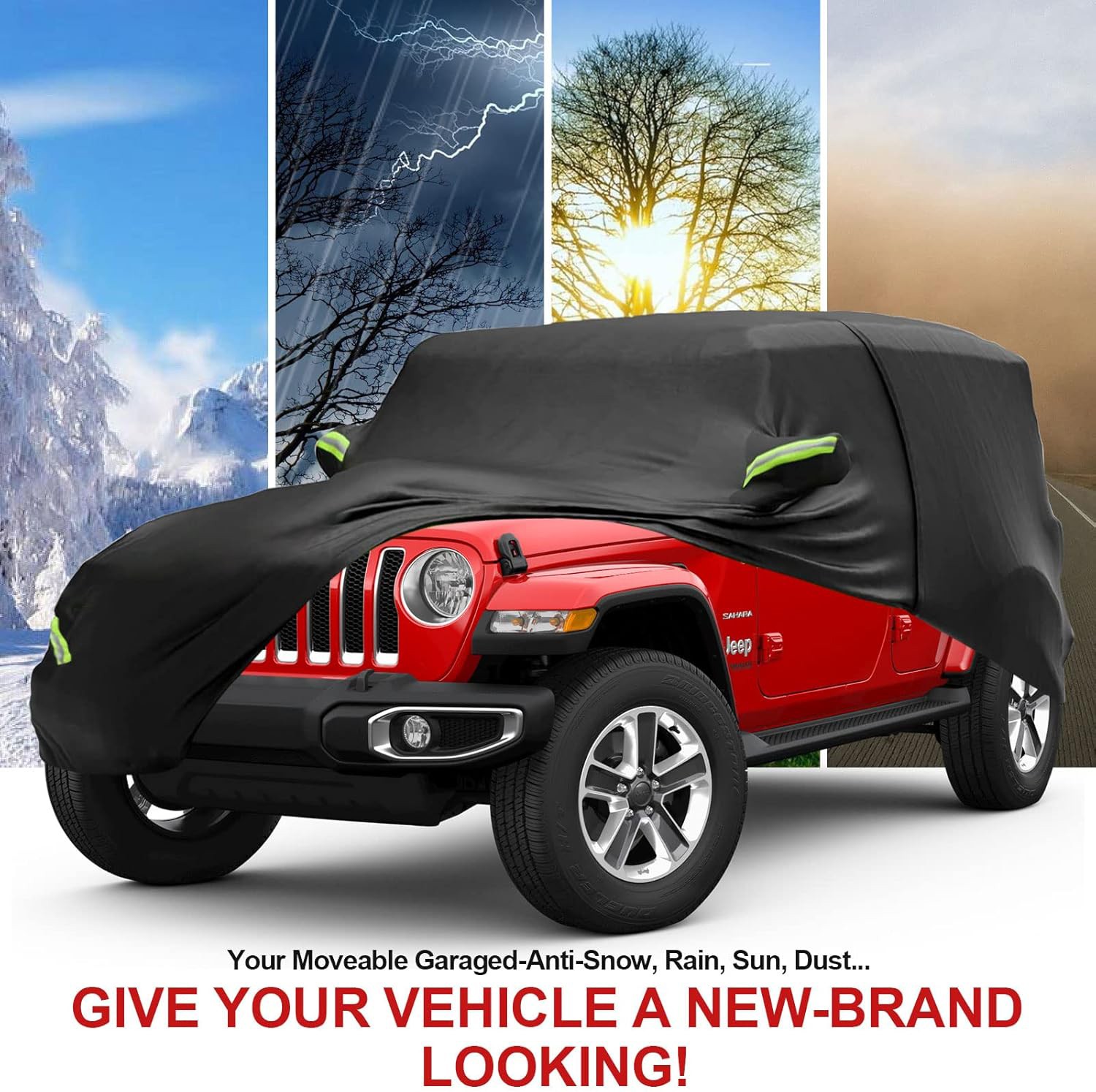 6 Layer CUSTOM FIT For Jeep Wrangler 2 Door Full Car Cover Outdoor Waterproof US
