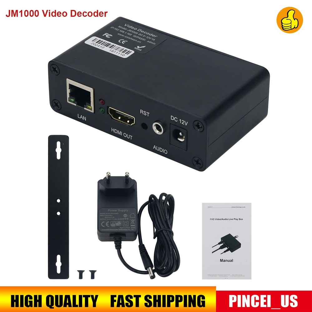 Unisheen JM1000 Video Decoder H.265 Decoder for RTMP Live Streaming 4K Video
