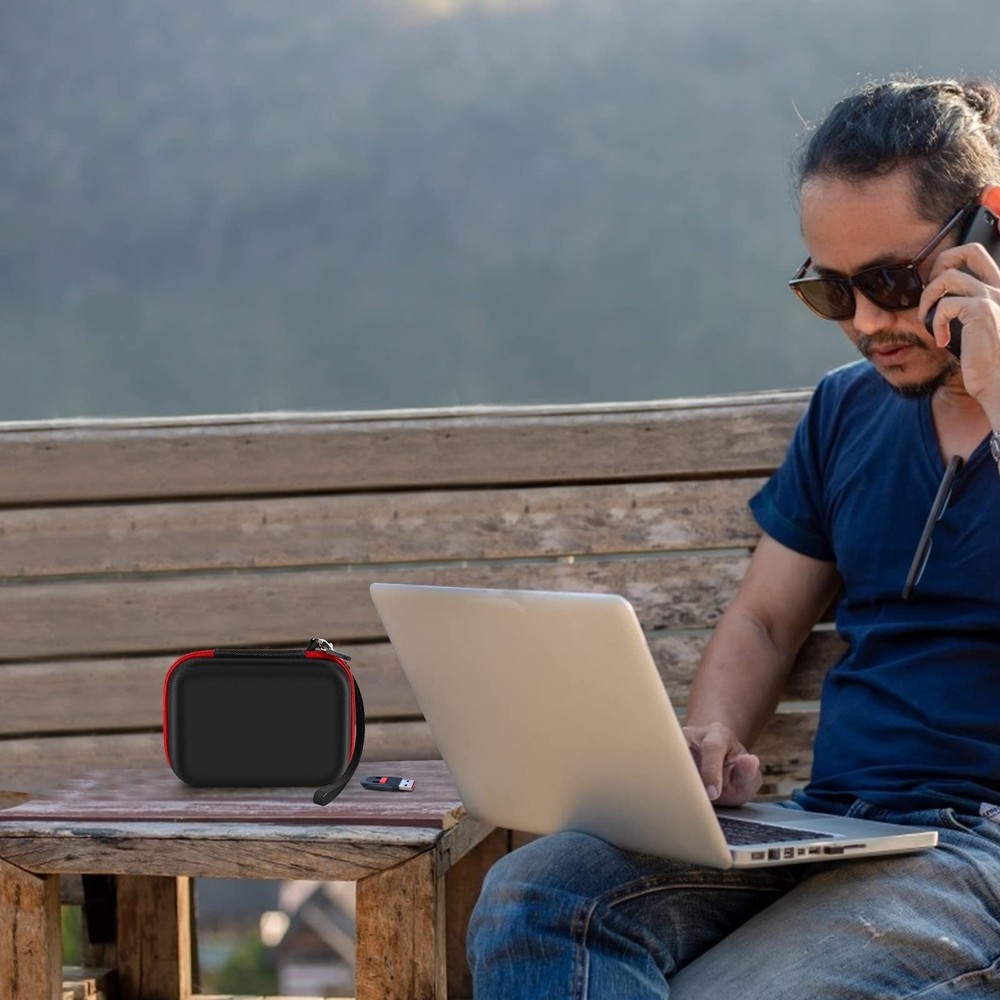 USB Flash Drive Case, Thumb Drive, Memory Card SD SDXC SDHC Large, Red