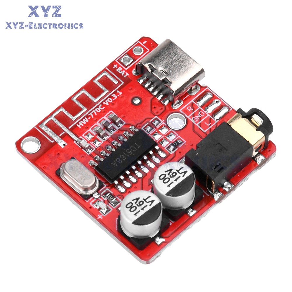 5pcs 3.7-5V Type-c Mini Bluetooth Audio Decoder Board MP3 Audio Receiver Module