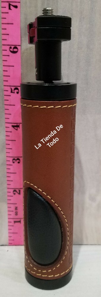 CAMERA LEATHER HANDLE WITH MINI ROD FOR VIDEO LIGHT READ