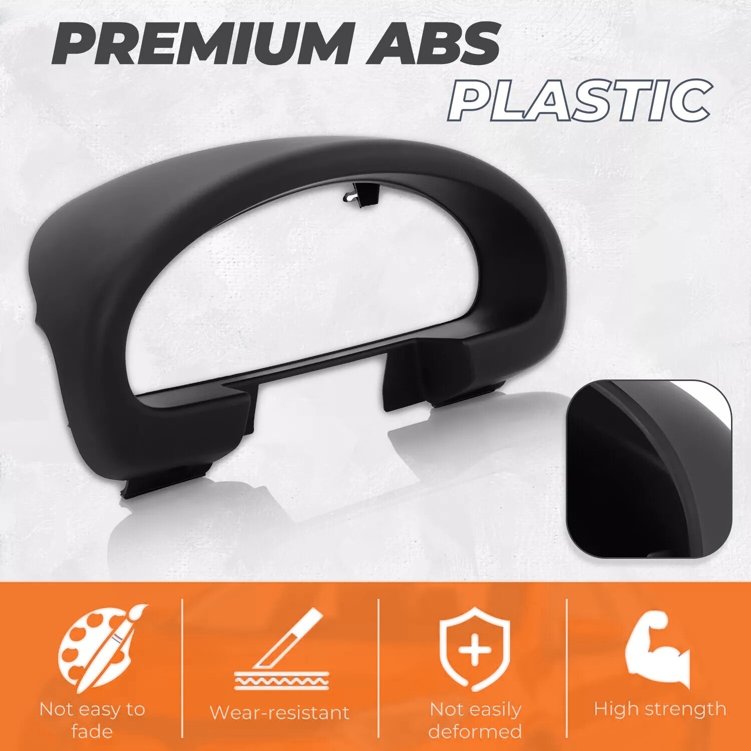 For Mazda Miata 1990-1993 Gauge Hood Cover Instrument Cluster Bezel Black