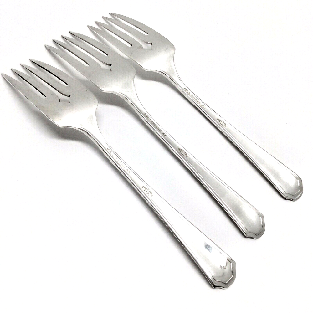 Oneida Ltd BERKELEY Wm A Rogers 1929 Silverplate 3 Salad Forks Flatware