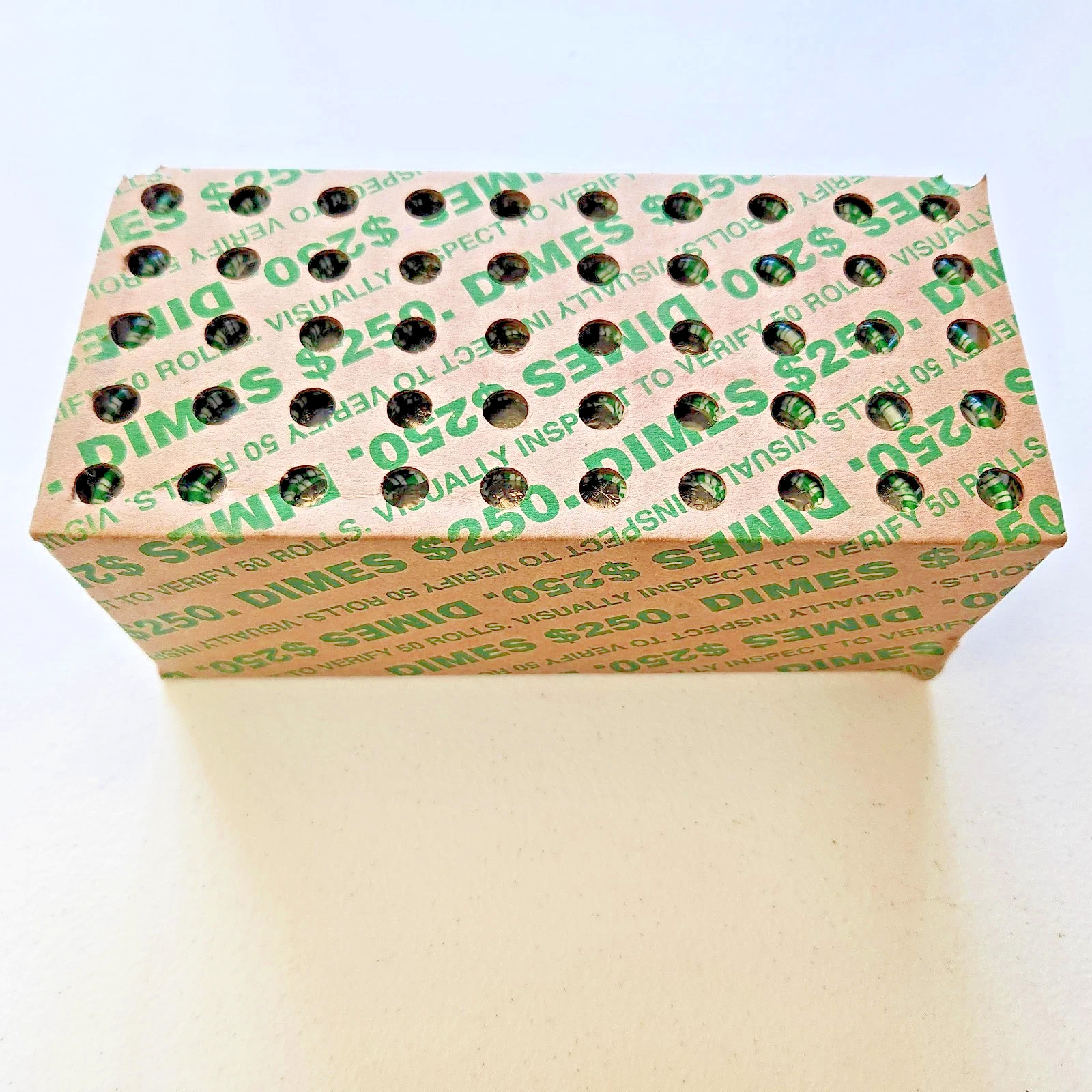 🔥 BANK SEALED Roosevelt Dime Box - 50 Rolls - 2500 Coins ($250 FV) UNOPENED‼️