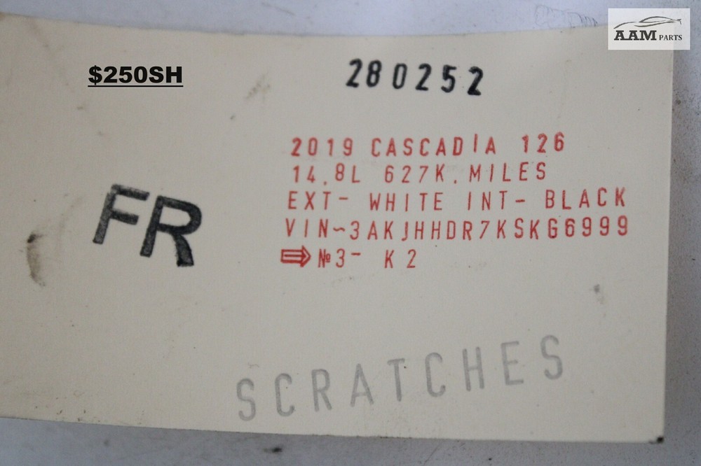 2018-2024 FREIGHTLINER CASCADIA FRONT RIGHT SIDE OVERHEAD CONSOLE TRIM PANEL OEM