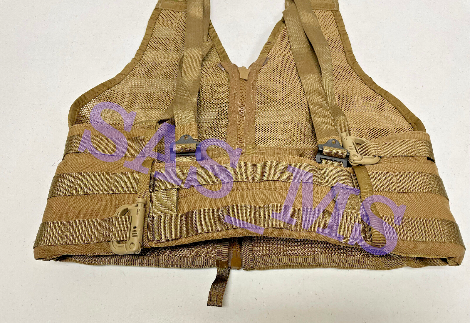 USMC MOLLE II MARPAT FLC FIGHTING LOAD CARRIER VEST COYOTE BROWN ZIPPERED NIP