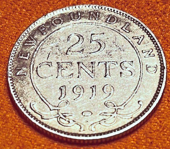 1919 Newfoundland 25 Cents .925 silver
