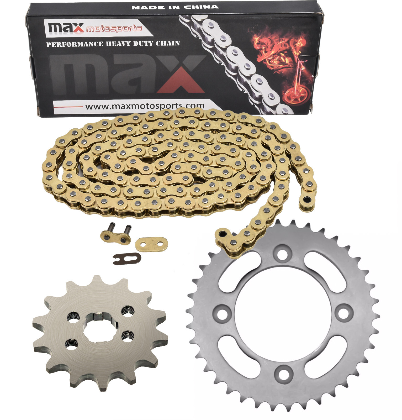 420 Gold Drive Chain and Front Rear Sprockets Kit For Honda CRF110F 2013-2024