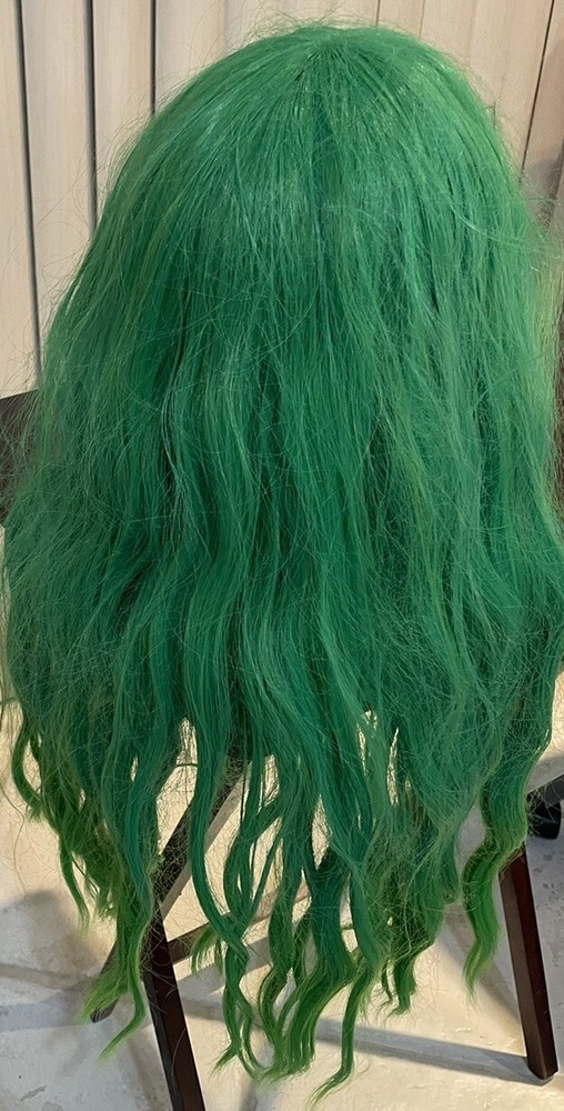 GREEN LONG WIG W/BANGS COSTUME ACCESSORY