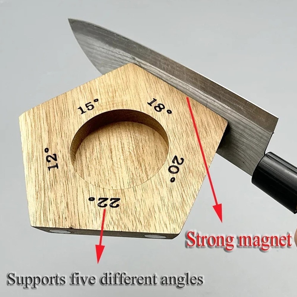 Acacia Rolling Knife Sharpener Kit, 2 Diamond, Corundum Discs, 5 Magnetic Angles