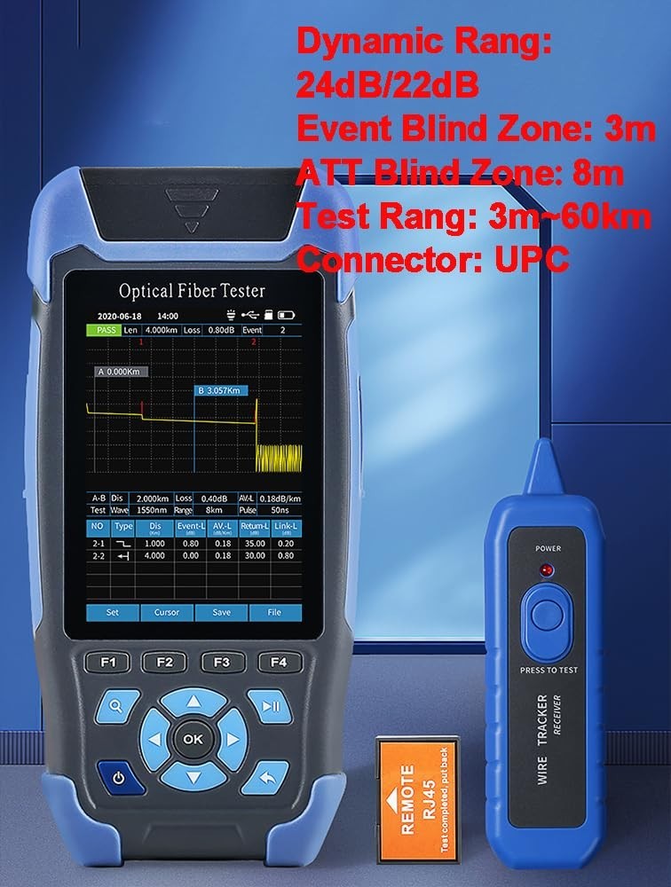 Advanced Mini-Pro OTDR Multi-Function Tester, Range 5m-60km, 24dB Dynamic Range