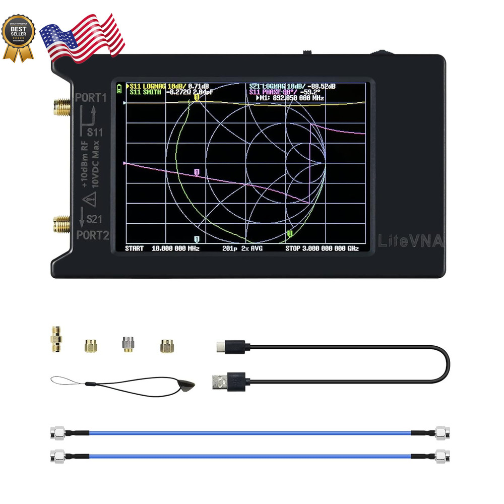 LiteVNA-64 VNA Analyzer 50KHz-6.3GHz Portable Vector Network Analyzer Antenna