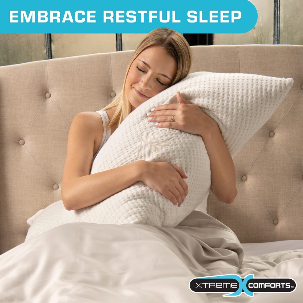 Standard Bed Pillow for Sleeping | Adjustable Shredded Memory Foam Pillows wi...