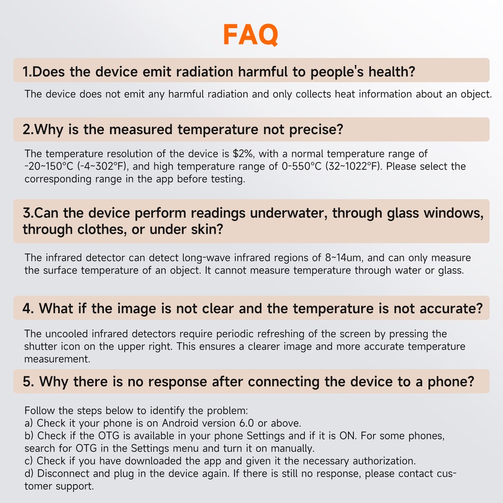 ANCEL Thermal Imaging Camera for Android 256x192 IR Resolution 25Hz Refresh Rate