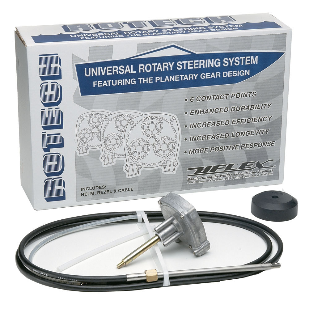 UFlex Rotech 13ft Universal Rotary Steering Cable System Package with Bezel/Helm