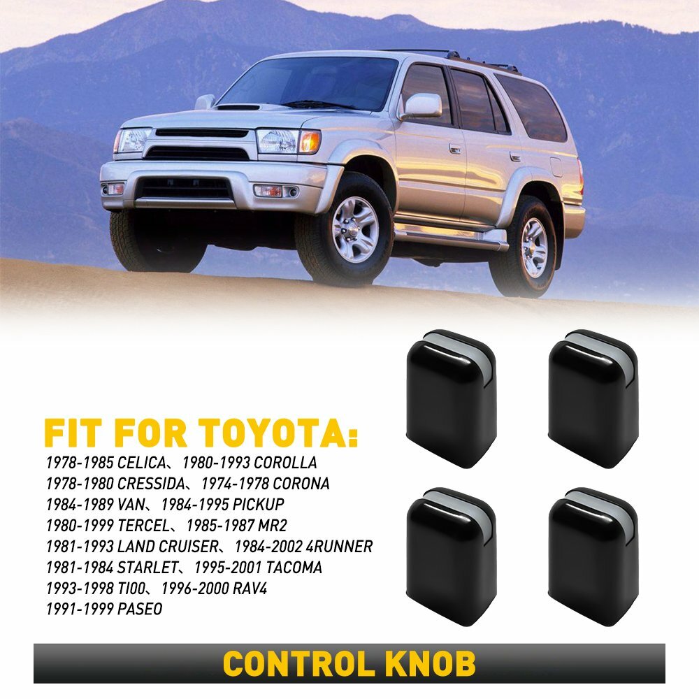 4 For 1984-2002 TOYOTA 4RUNNER CONTROL KNOBS AIR CONDITIONER REPLACE ACCESSORIES