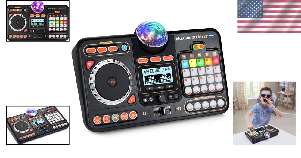 Interactive Kidi Star DJ Mixer - Bluetooth Connectivity & Fun Sound Effects