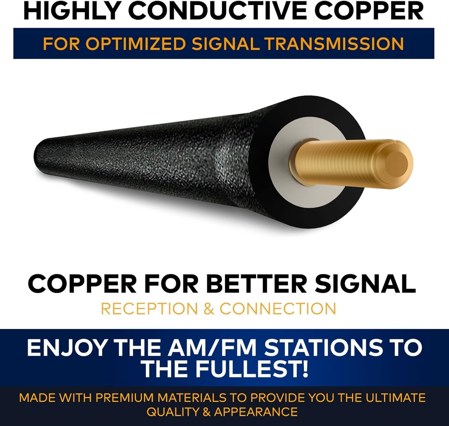 Ford F150 Antenna Mast 6.75" Durable Black Replacement FM AM Radio (2009-2025)