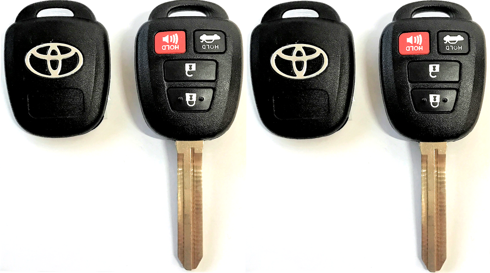 2 Toyota 2012-2016 4 Button Remote Head Key Shell + PROTECTIVE CASE Top Quality
