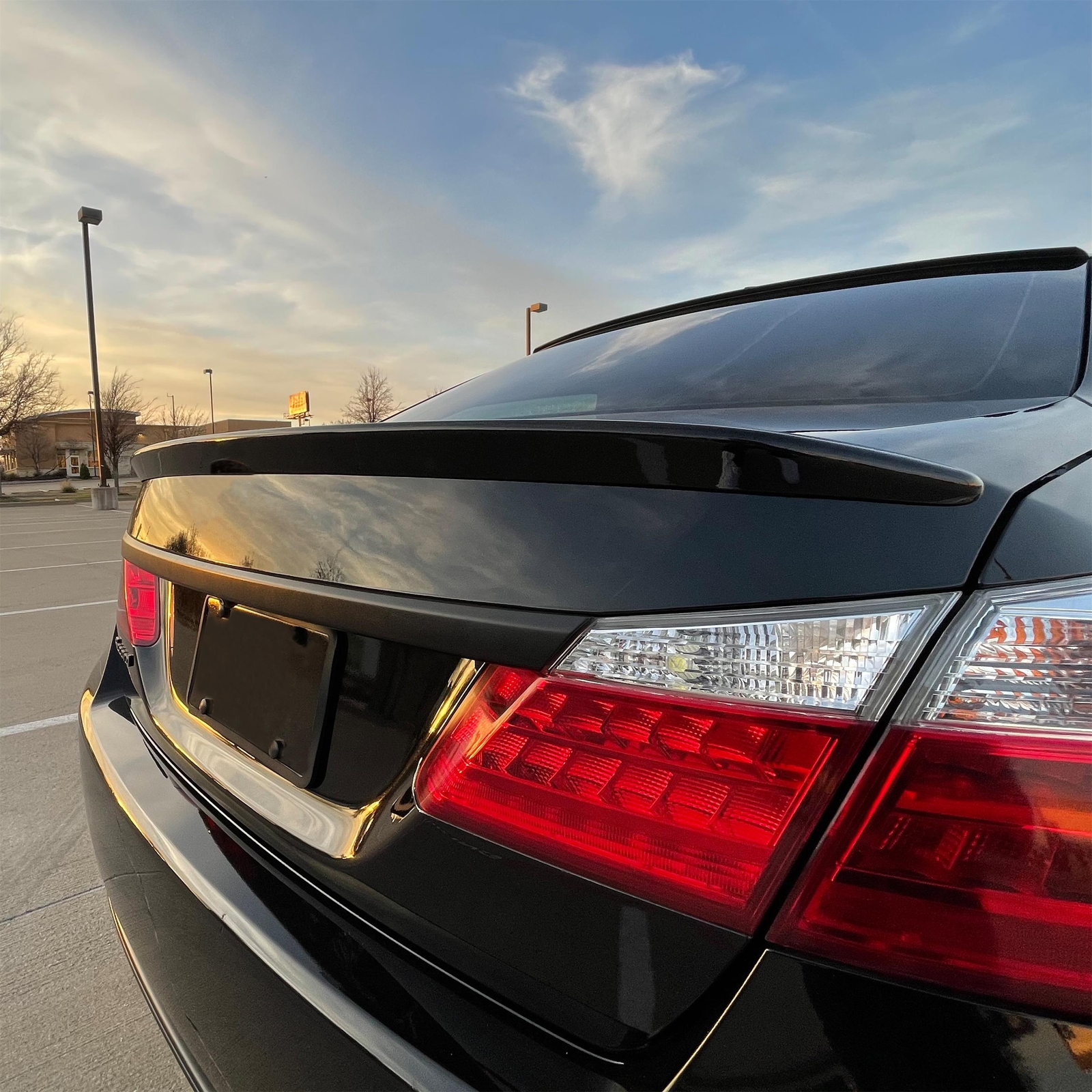 For 2013-2017 Honda Accord 4DR Sedan Painted Glossy Black Trunk Lid Spoiler Wing