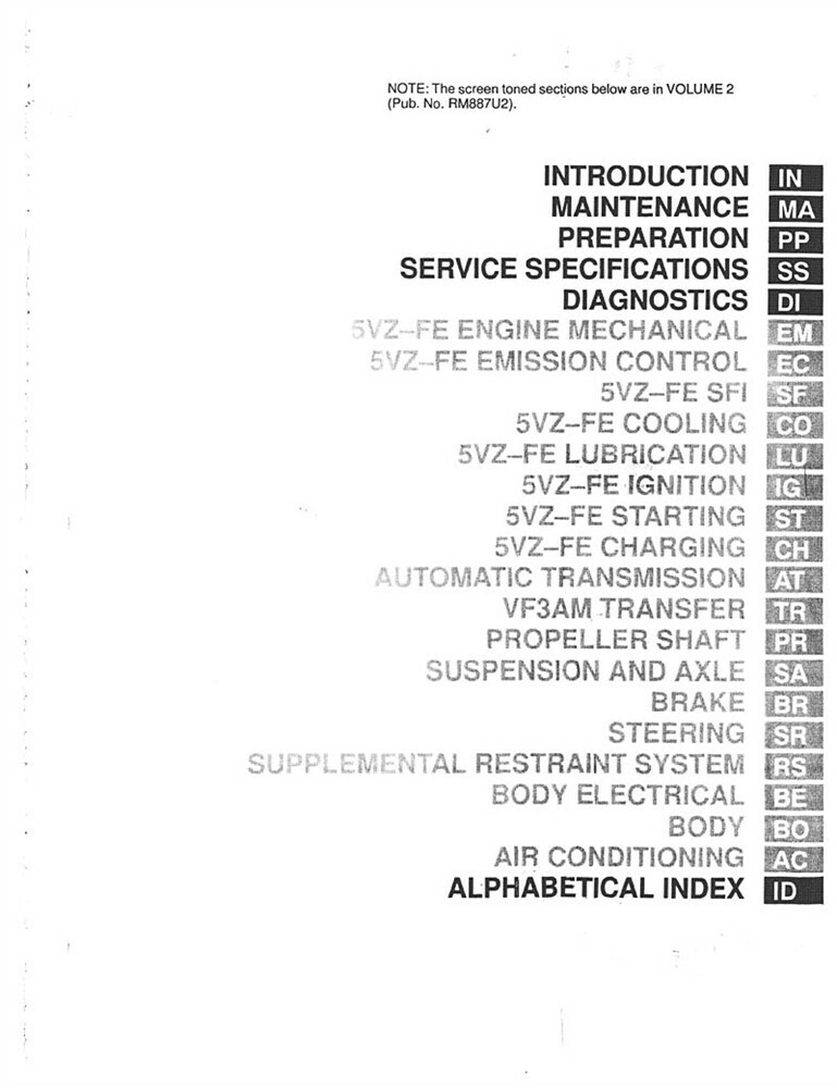 2002 Toyota 4-Runner Shop Service Repair Manual Book