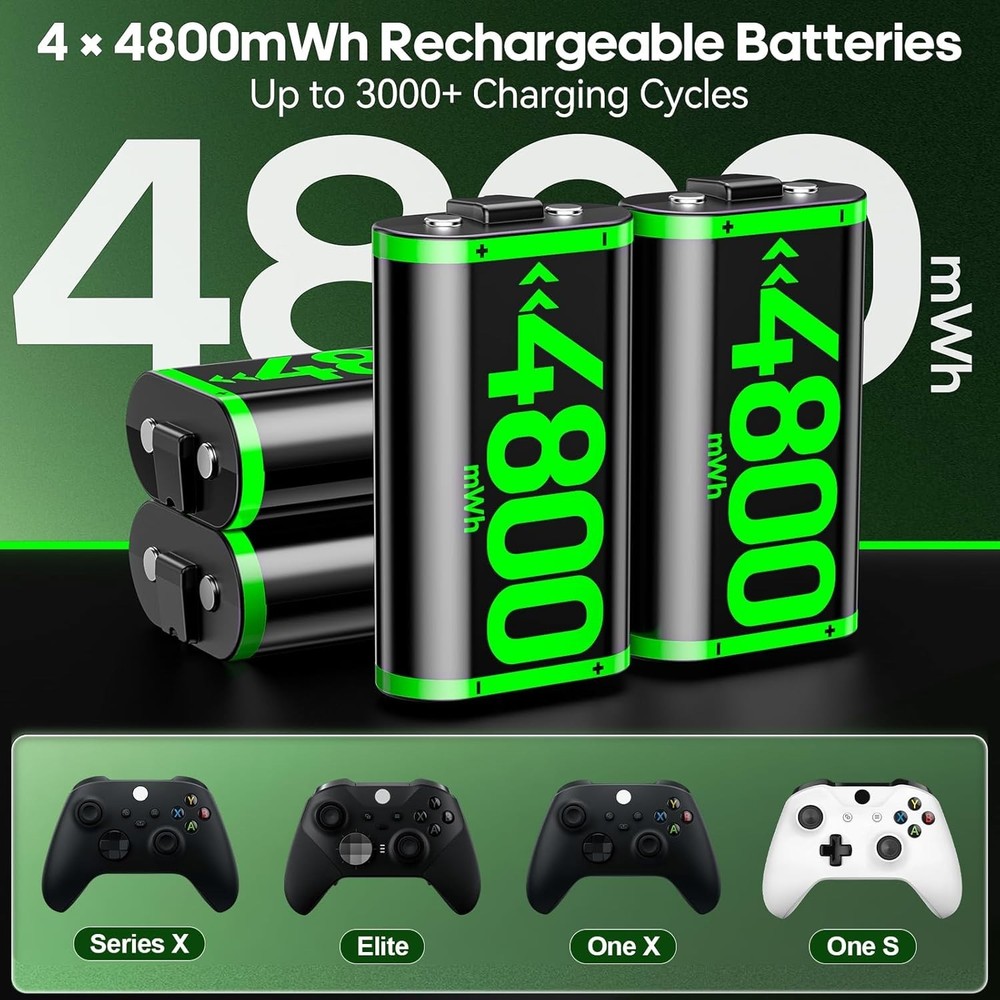 4800mWh Rechargeable Battery Pack for Xbox Controllers
