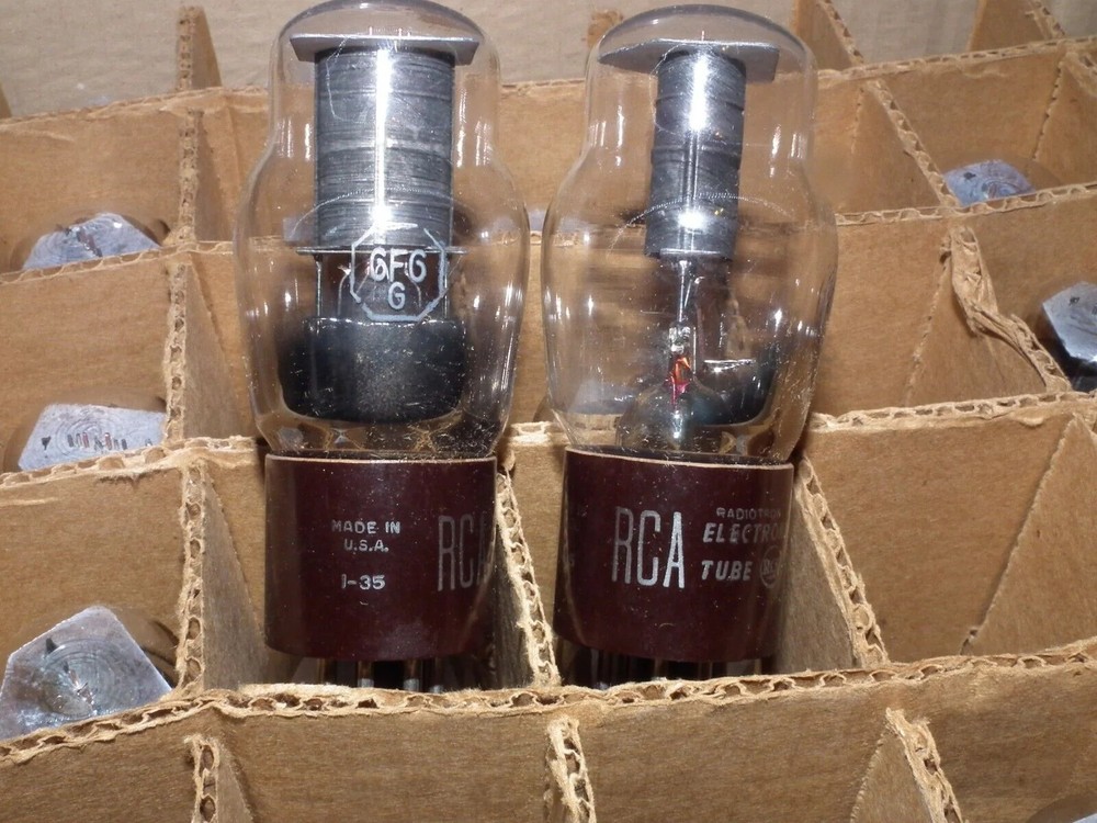Platinum Matched Pair 6F6G RCA D Getter NOS Master Pack Box (Quads available)