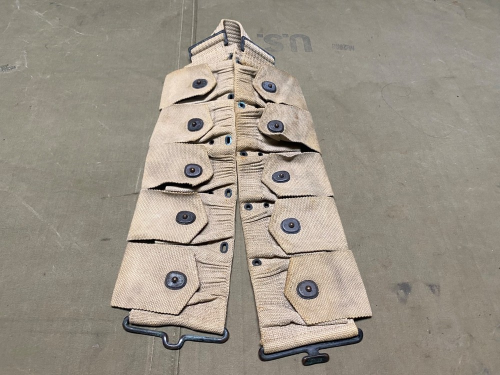 ORIGINAL WWI WWII US ARMY M1903 INFANTRY FIELD 10 POCKET AMMO BELT-1918, MILLS